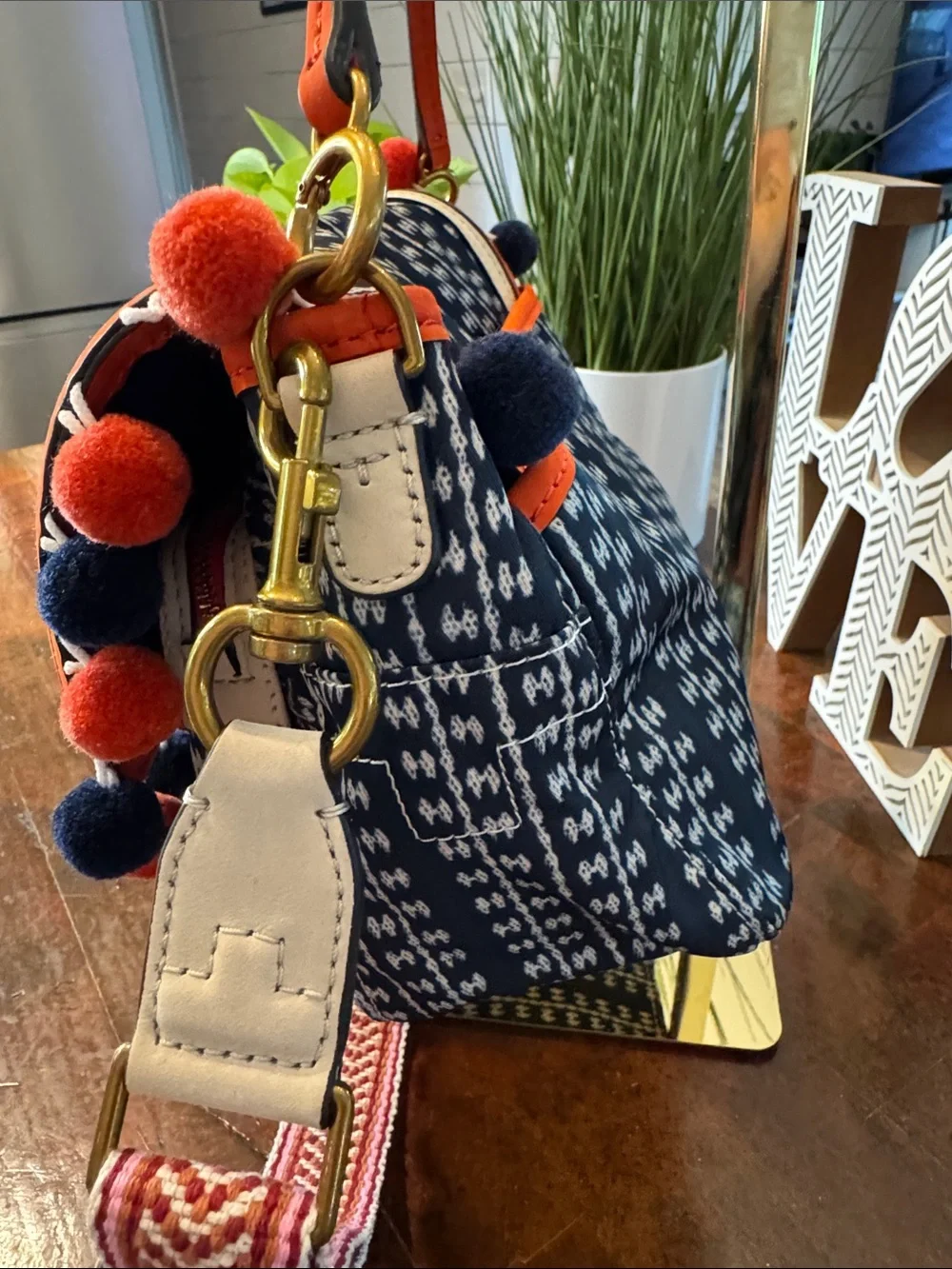Tory Burch Women's Scout Nylon Crossbody Bag with Pom Pom